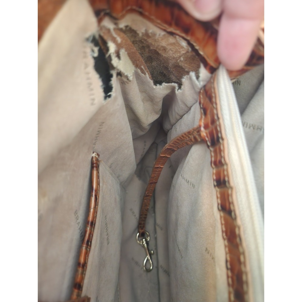 Pecan Brahmin Finley Carryall leather satchel bag Large See Description - Picture 10 of 10